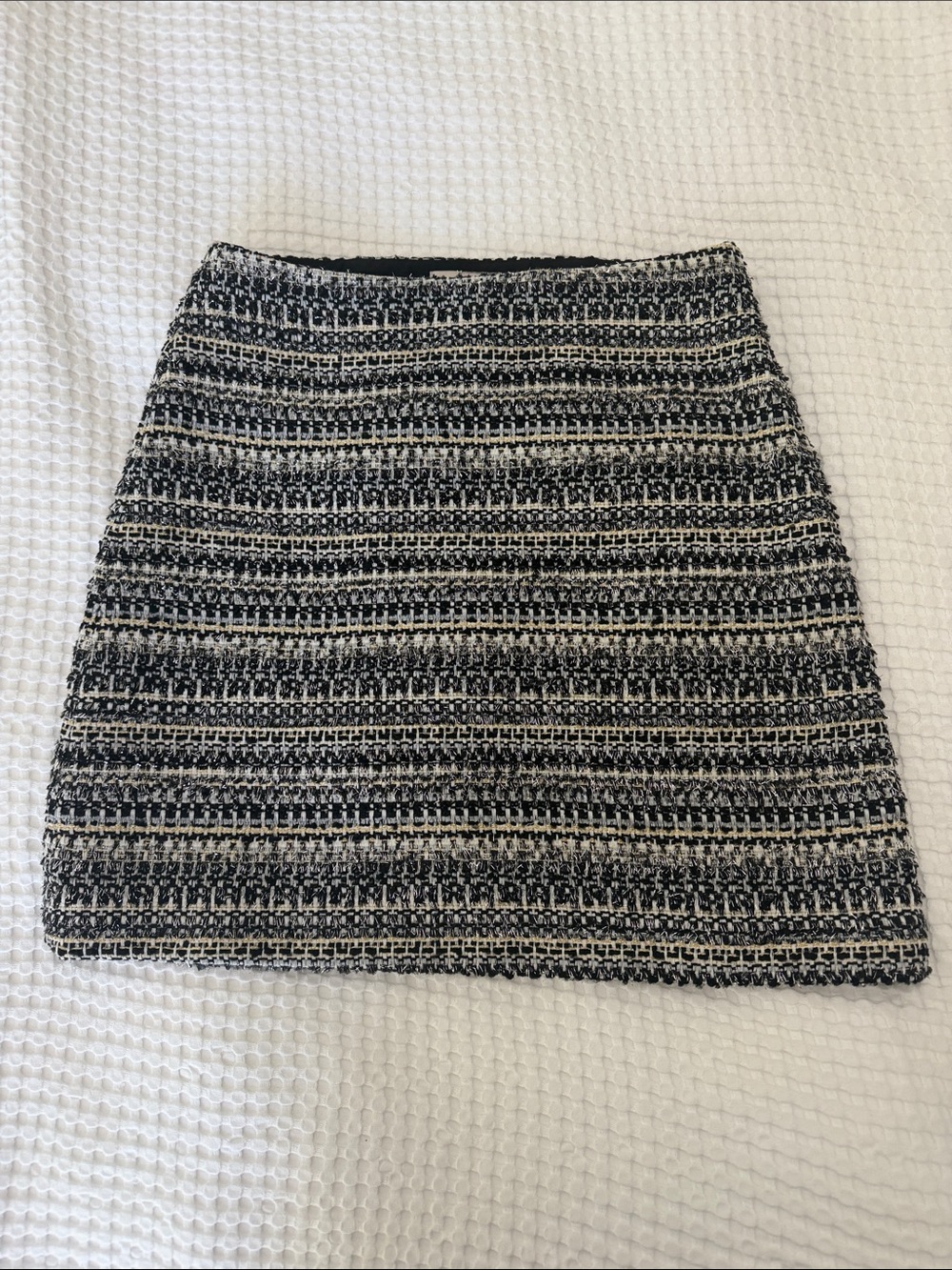 Ann Taylor Black & White Tweed Mini Skirt